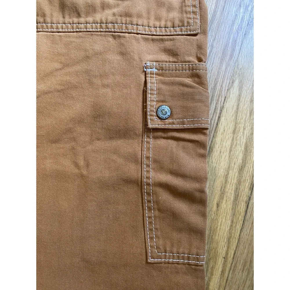 Vintage 90s Kikwear Baggy Wide Leg Cargo Pants - Brown Rave Skater Y2K